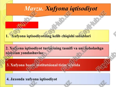 xufyona iqtisodiyot — PPTX