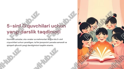 5-sinf oʻquvchilari uchun yangi darslik taqdimoti — PPTX