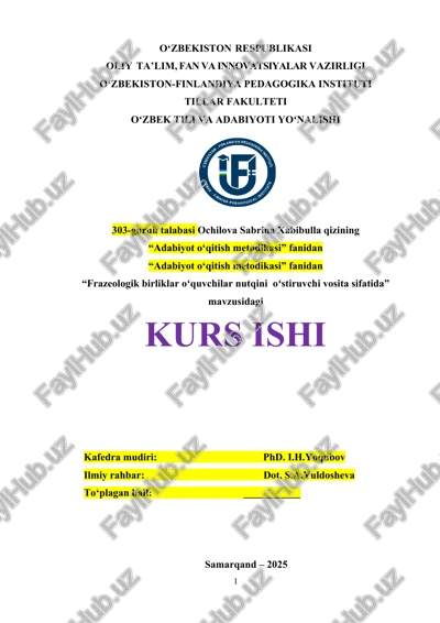 frazeologik birliklar o‘quvchilar nutqini o‘stiruvchi vosita sifatida — DOCX