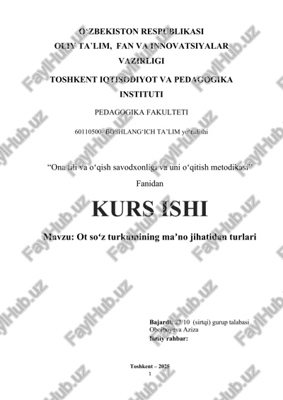 ot soʻz turkumining maʼno jihatidan turlari — DOCX