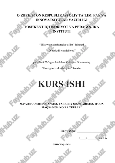 qoʻshma gapning tarkibiy qismlarining ifoda maqsadiga koʻra turlari — DOCX