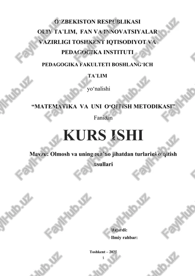olmosh va uning ma’no jihatdan turlarini o‘qitish usullari — DOCX