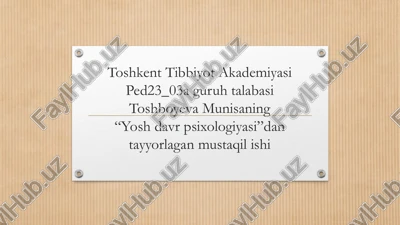 yosh davr psixologiyasi — PDF