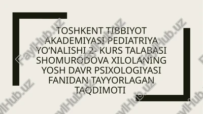 infantilizm va uning oqibatlari — PPTX