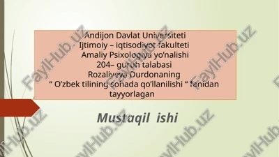 o’zbek tilining sohada qo’llanilishi — PPTX