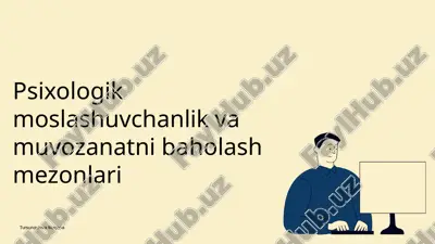 psixologik moslashuvchanlik va muvozanatni baholash mezonlari — PPTX