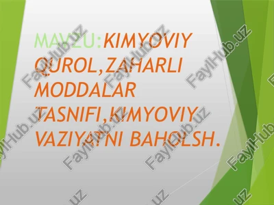 kimyoviy moddalar tasirlari — PPTX