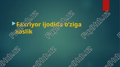 adabiyot-so‘zorqalibadiiy tasvirlash — PPTX