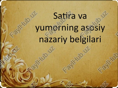 hajviy tafakkur tabiati satira va yumor — PPTX