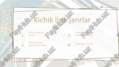lirik tur va uning janrlari — PPTX