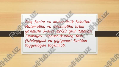 ko‘rish va eshitish organlarining xususiyati va gigiyenasi — PDF