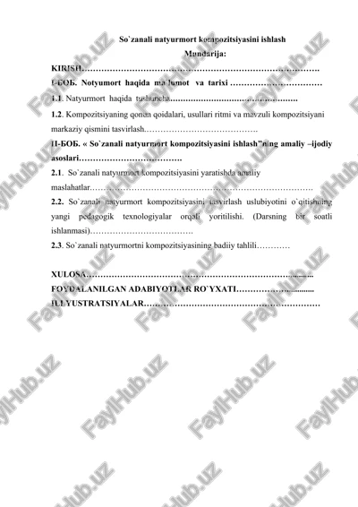 so`zanali natyurmort kompozitsiyasini ishlash — DOC