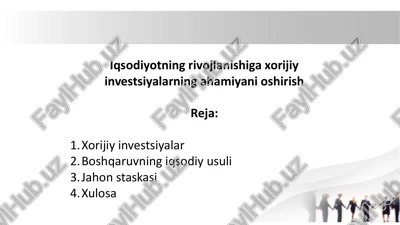 xorijiy investitsiyalar — PPTX