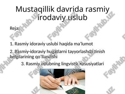 rasmiy-idoraviy uslub — PPTX