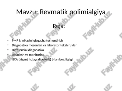 revmatik polimialgiya — PPTX