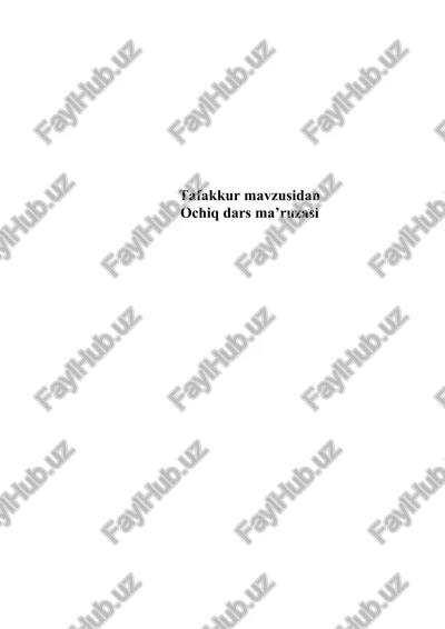 tafakkur va fikrlash — DOC