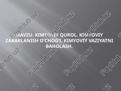 kimyoviy qurol — PPTX