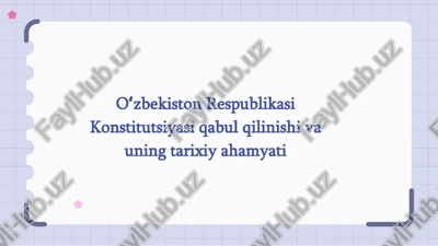 oʻzbekiston respublikasi konstitutsiyasi — PPTX