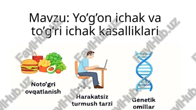 yo’g’on ichak va to’g’ri ichak kasalliklari — PPTX