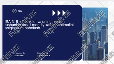 isa 315 standartining magsadi va mohiyati — PDF