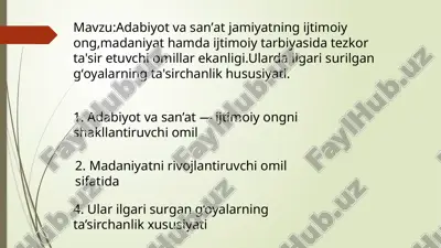 adabiyot va san’at — PPTX
