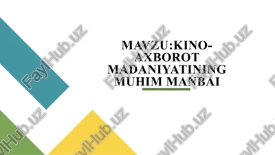 kino-axborot madaniyatining muhim manbai — PPTX