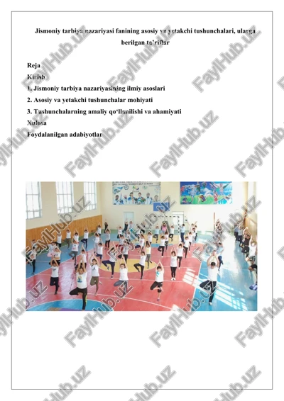 jismoniy tarbiya nazariyasi — DOCX