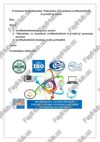 sertifikatlashtirishning mohiyati va ahamiyati — DOCX