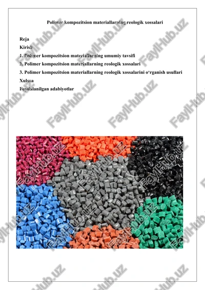 polimer kompozitsion materiallarning umumiy tavsifi — DOCX