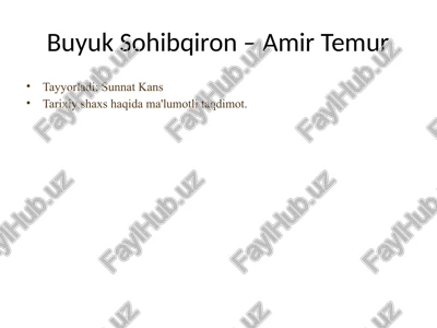 buyuk sohibqiron – amir temur — PPTX