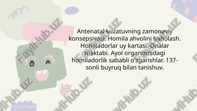 antenatal kuzatuvning zamonaviy konsepsiyasi — PPTX