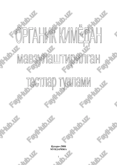 organika mavzulashtirilgan testlar — DOC