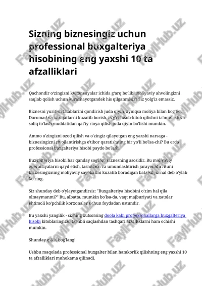 professional buxgalteriya hisobi — DOCX