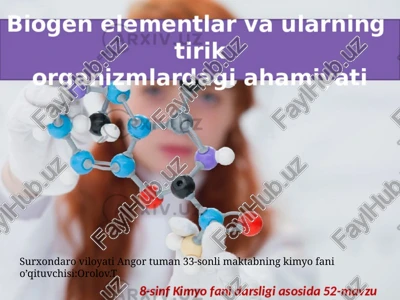 8-sinf kimyo fani darsligi — PPTX