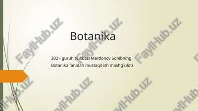 ra`nodoshlar oilasining asosiy turkum va turlari — PPTX