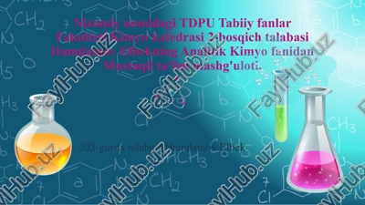 massalartasiriqonunining gidroliz jarayonida qo'llanilishi — PPTX