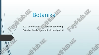 na'matakdosh chalarkenjaoilasining asosiy turkumi va turlari — PPTX