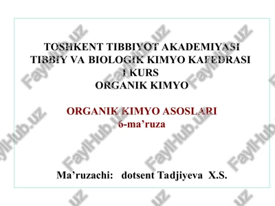 organik kimyo asoslari — PPT