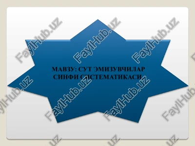 yo'ldoshlilar (placentalia) infrasinfining umumiy tasnifi — PPT