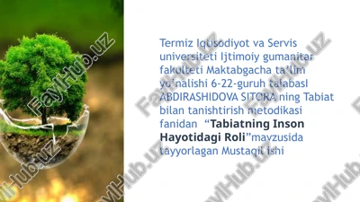 tabiatning inson hayotidagi roli — PPTX