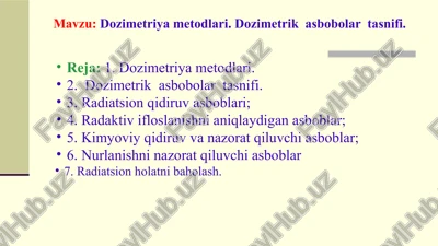 dozimetriya metodlari — PPTX