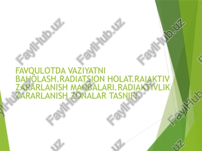 favqulotda vaziyatni baholash — PPTX