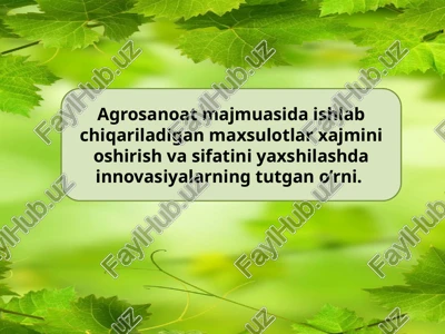 agrosanoat mahsulotlari — PPTX