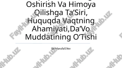 vaqtning huquqlarini amalga oshirish va himoya qilishga taʼsiri — PPTX