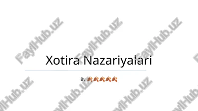 xotira nazariyalari — PPTX