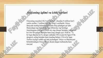 osiyoning iqlimi va ichki suvlari — PPTX