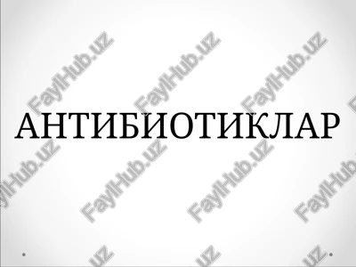 antibiotiklar — PPTX