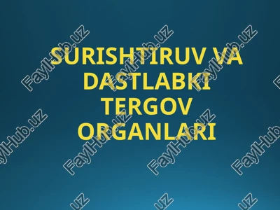 surishtiruv va dastlabkitergov organlari — PPTX