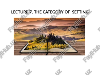 the category of setting — PPTX