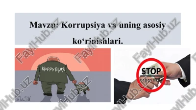 korrupsiya va uning asosiy ko‘rinishlari — PPTX